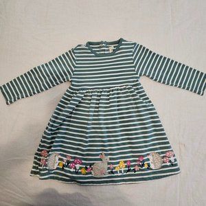 Jojo Maman Bebe - Woodland Friends Striped Toddler Dress - Size 2-3 Years